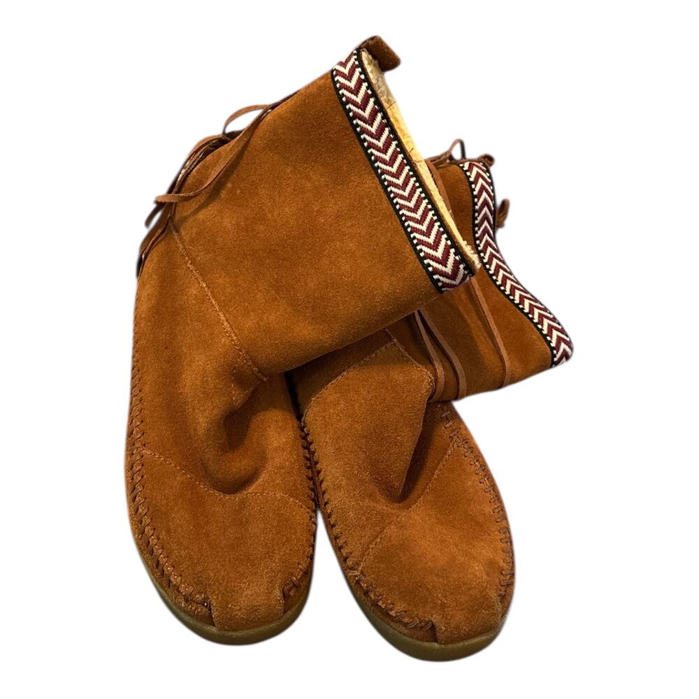 TOMS Nepal ankle boots Brown Suede Shearling Lining Size 7